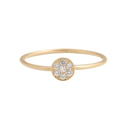 Bague Puce, diamants, or jaune, T 54