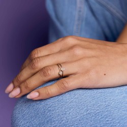 Bague Puce, diamants, or jaune, T 54